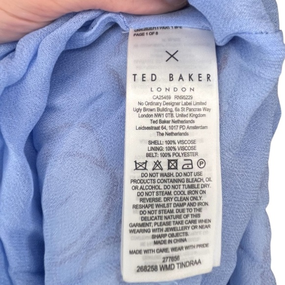 Ted Baker Blue Floral Tindraa Tie Midi Dress in Croatia Pattern Cottagecore - Picture 9 of 14